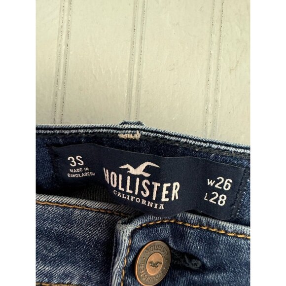 Hollister Size 3 Short Womens Jeans Hi Rise Super Skinny Stretch Dark Wa… - Picture 2 of 4